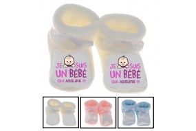 Chaussons de naissance je peux pas j’ai piscine fille