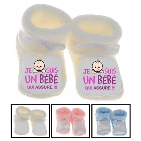 Chaussons de naissance je peux pas j’ai piscine fille