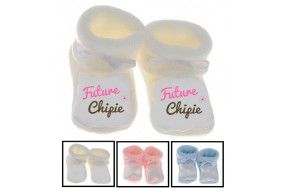 Chaussons de naissance je suis un bébé qui assure fille