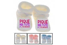 Chaussons de naissance future chipie