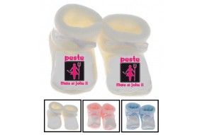 Chaussons de naissance 50% ange et 50% petit démon