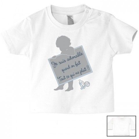 Tee-shirt de bébé attention les filles un beau gosse est né