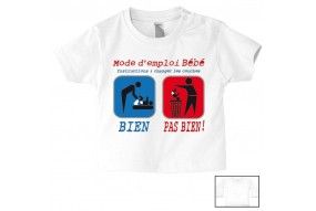 Tee-shirt de bébé je bois de la bière comme mon papa 