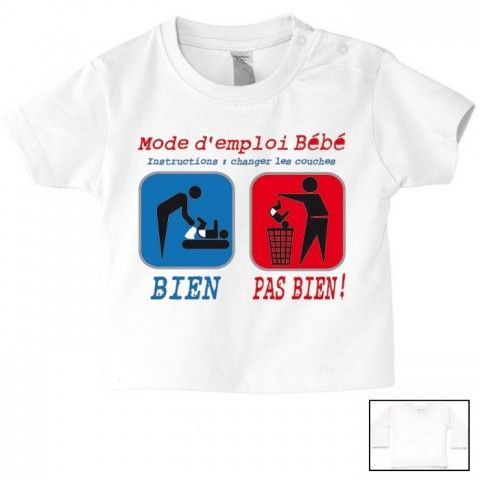 Tee-shirt de bébé je bois de la bière comme mon papa 