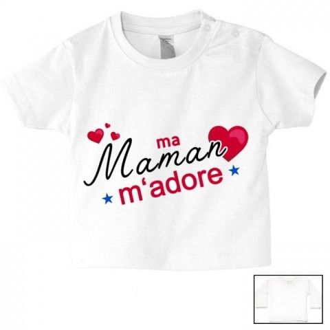 Tee-shirt de bébé désolé les filles mon cœur est à maman