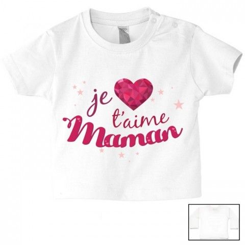 Tee-shirt de bébé je suis aussi bavarde que maman