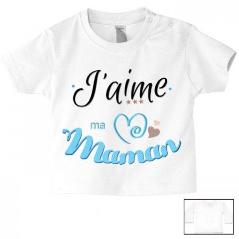 Tee-shirt de bébé j’ai le caractère de ma mère garçon