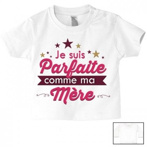 Tee-shirt de bébé je suis aussi bavarde que maman