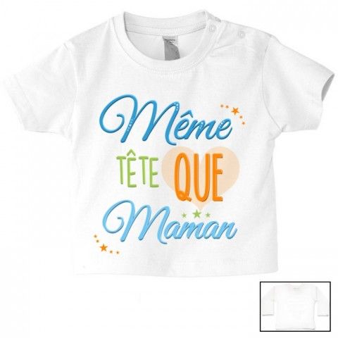 Tee-shirt de bébé j’ai le caractère de ma mère garçon