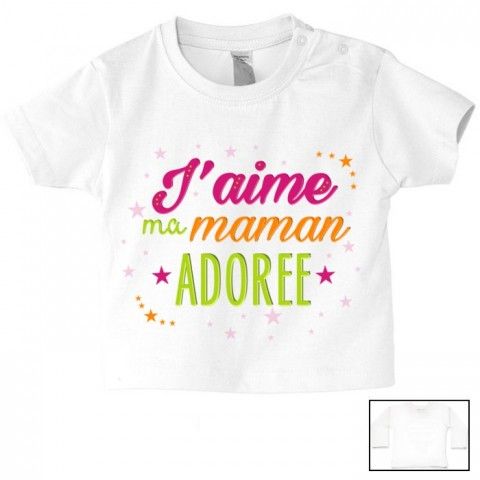 Tee-shirt de bébé ma maman m’adore fille