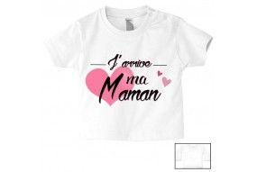 Tee-shirt de bébé ma maman est folle de moi garçon