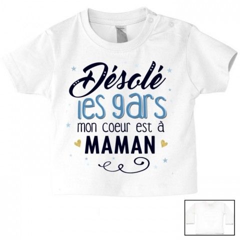 Tee-shirt de bébé ma maman est folle de moi fille