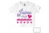 Tee-shirt de bébé j’aime ma maman adorée fille