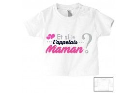 Tee-shirt de bébé fait gaffe j’ai le caractère de ma mère