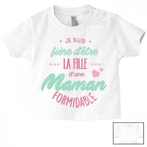 Tee-shirt de bébé ma maman est folle de moi fille