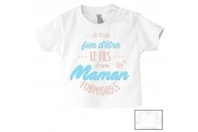 Tee-shirt de bébé ma maman est folle de moi garçon