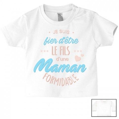 Tee-shirt de bébé ma maman est folle de moi garçon