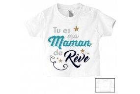 Tee-shirt de bébé j’aime ma maman adorée fille