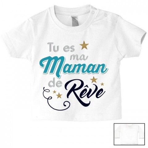 Tee-shirt de bébé j’aime ma maman adorée fille