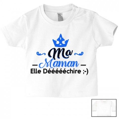 Tee-shirt de bébé j’aime ma maman adorée fille