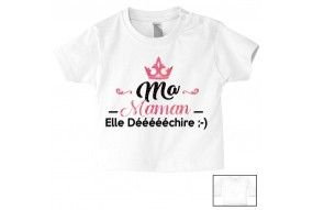 Tee-shirt de bébé ma maman n’a pas besoin de conseil garçon