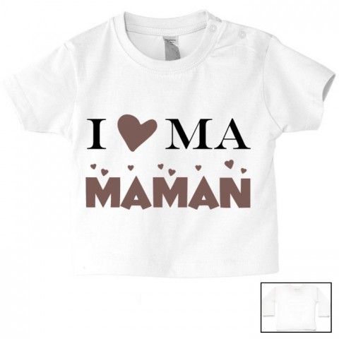 Tee-shirt de bébé ma maman est folle de moi fille