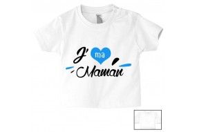 Tee-shirt de bébé ma maman est folle de moi garçon