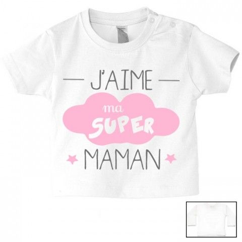 Tee-shirt de bébé fait gaffe j’ai le caractère de ma mère