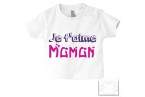 Tee-shirt de bébé j’aime ma maman adorée fille