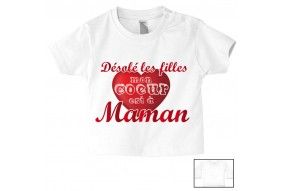 Tee-shirt de bébé ma maman est folle de moi fille