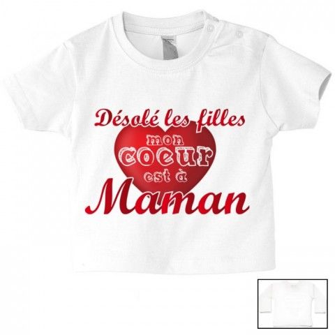 Tee-shirt de bébé ma maman est folle de moi fille