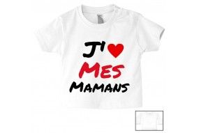 Tee-shirt de bébé j’aime ma maman adorée fille