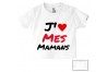 Tee-shirt de bébé j’aime ma maman adorée fille