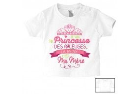 Tee-shirt de bébé fait gaffe j’ai le caractère de ma mère