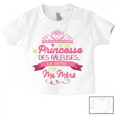 Tee-shirt de bébé fait gaffe j’ai le caractère de ma mère