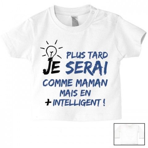 Tee-shirt de bébé maman je t’aime de tout mon cœur garçon