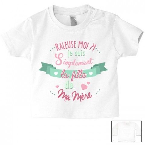 Tee-shirt de bébé ma maman m’adore à l’infini fille