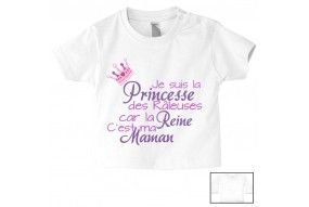 Tee-shirt de bébé je suis un prince mais attention pas n’importe lequel celui de maman