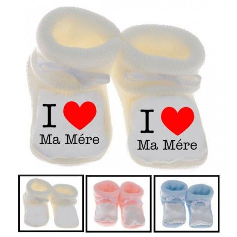 Chaussons de bébé ma maman m’adore fille