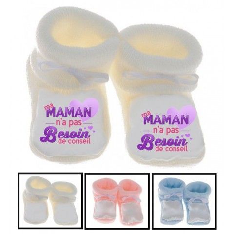 Chaussons de bébé ma maman m’adore fille