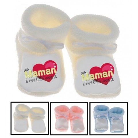 Chaussons de bébé je suis aussi bavarde que maman