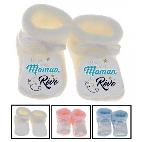 Chaussons de bébé ma maman m’adore fille