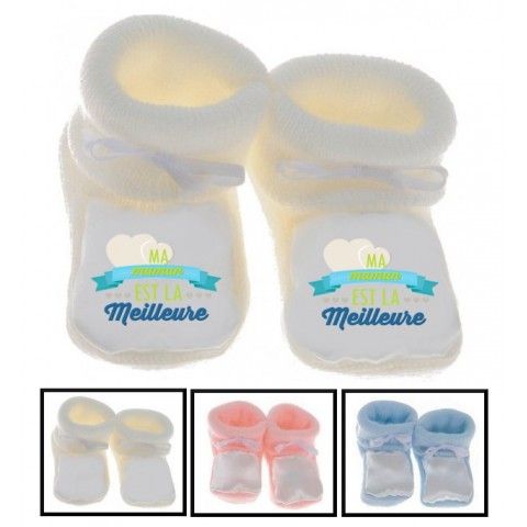 Chaussons de bébé je suis aussi bavarde que maman