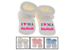 Chaussons de bébé je suis aussi bavarde que maman