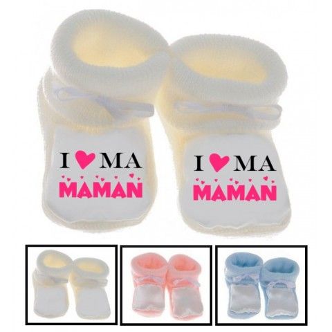 Chaussons de bébé je suis aussi bavarde que maman