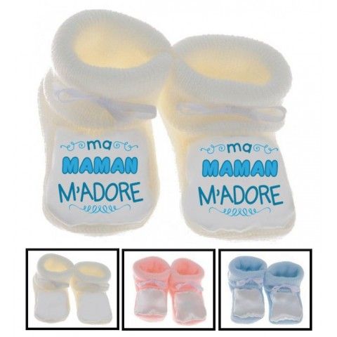 Chaussons de bébé je suis aussi bavarde que maman