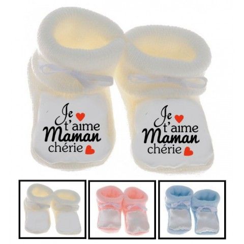 Chaussons de bébé j’ai le caractère de ma mère fille