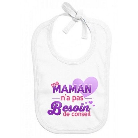 Bavoir de bébé ma maman n’est pas parfaite est alors rose violet