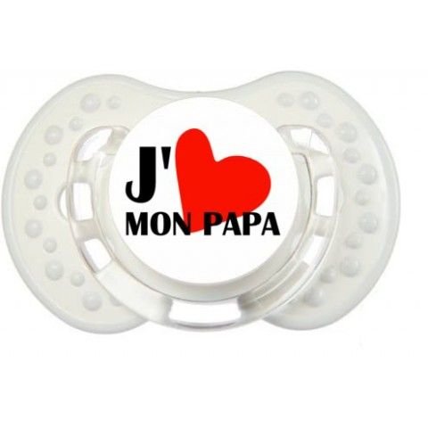 Tétine de bébé j’aime mon papa cœurs garçon