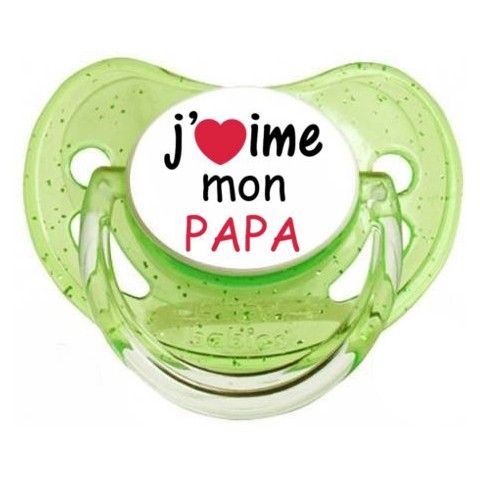 Tétine de bébé j’aime mon papa cœurs fille